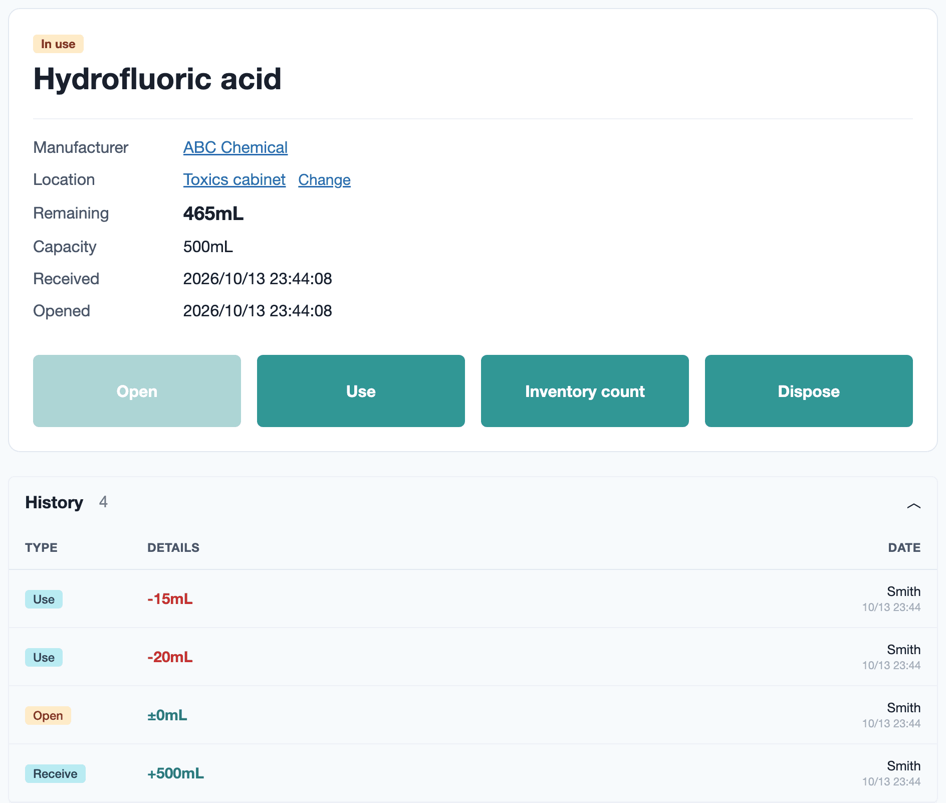 Per container mode screen